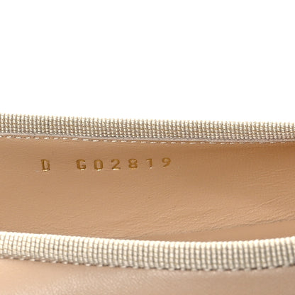 Chanel Lambskin Cap Toe CC Ballerina Flats 38.5 Beige Black 8 of 9