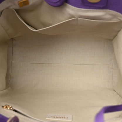 Chanel Mixed Fibers Small Deauville Tote Purple 6 of 14