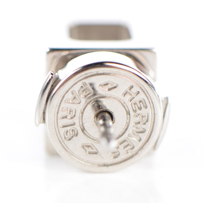 Hermes Palladium Lacquered Cage d'H Earrings Bleu 4 of 6