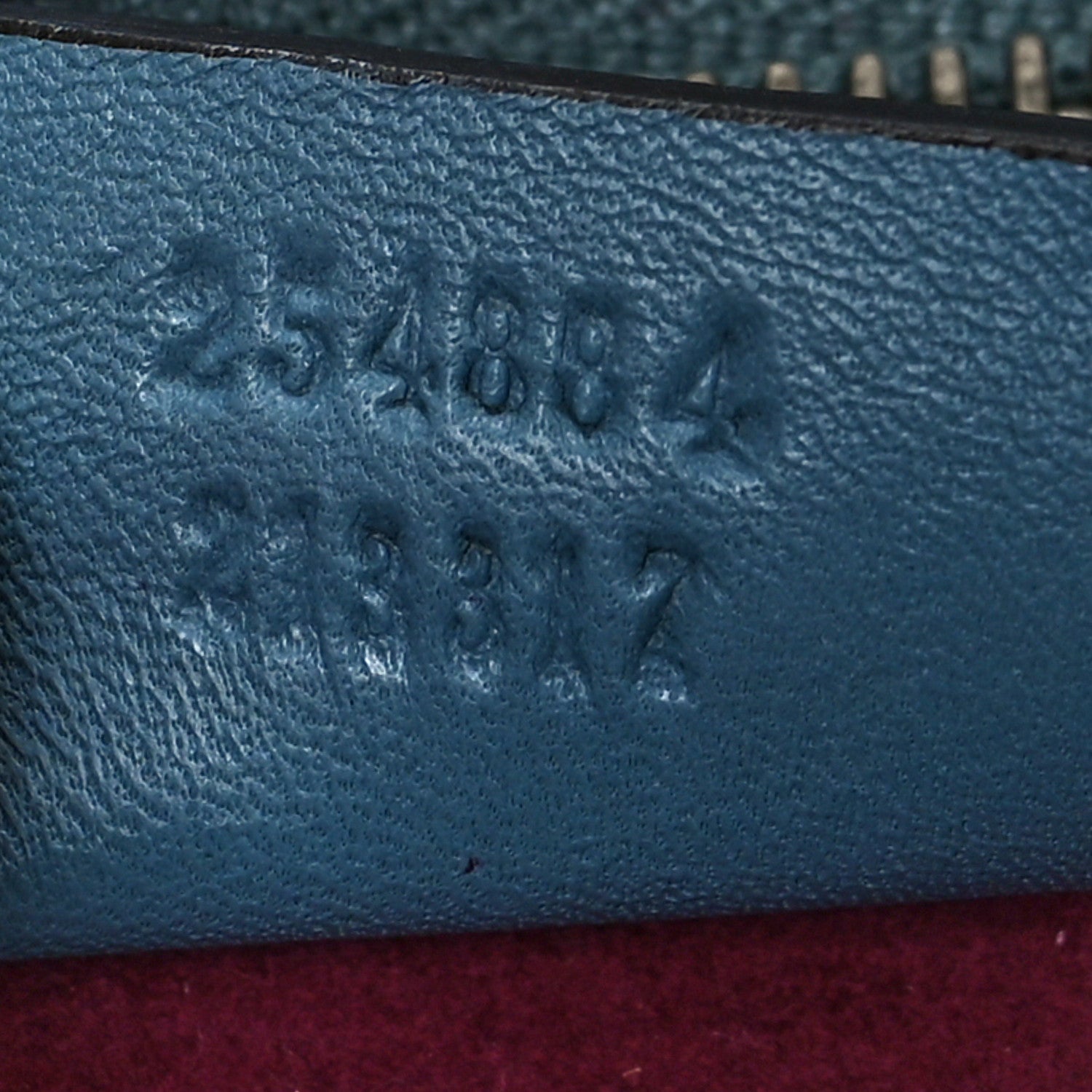 Gucci Calfskin Lizard Embossed Medium New Bamboo Top Handle Bag Blue 6 of 11