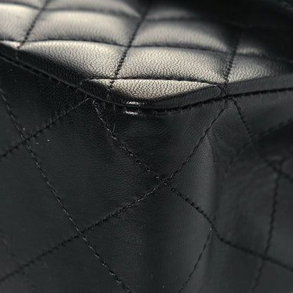 Chanel Lambskin Quilted Medium Double Flap Black 10 of 16