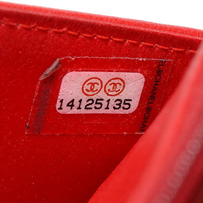 Chanel Lambskin Camellia Embossed Wallet On Chain WOC Red 8 of 10