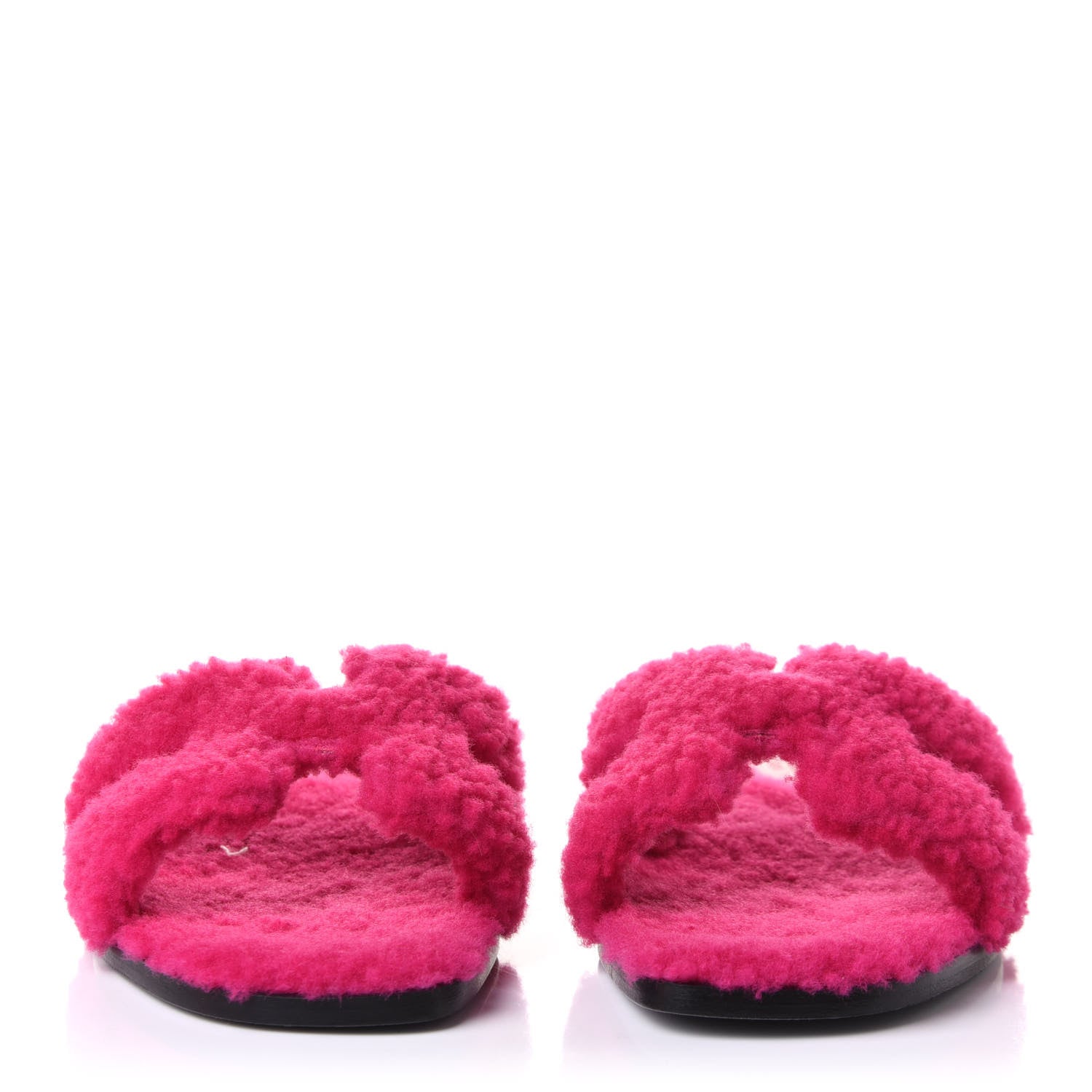 Hermes Woolskin Oran Sandals 38.5 Rose Fuchsia 2 of 9