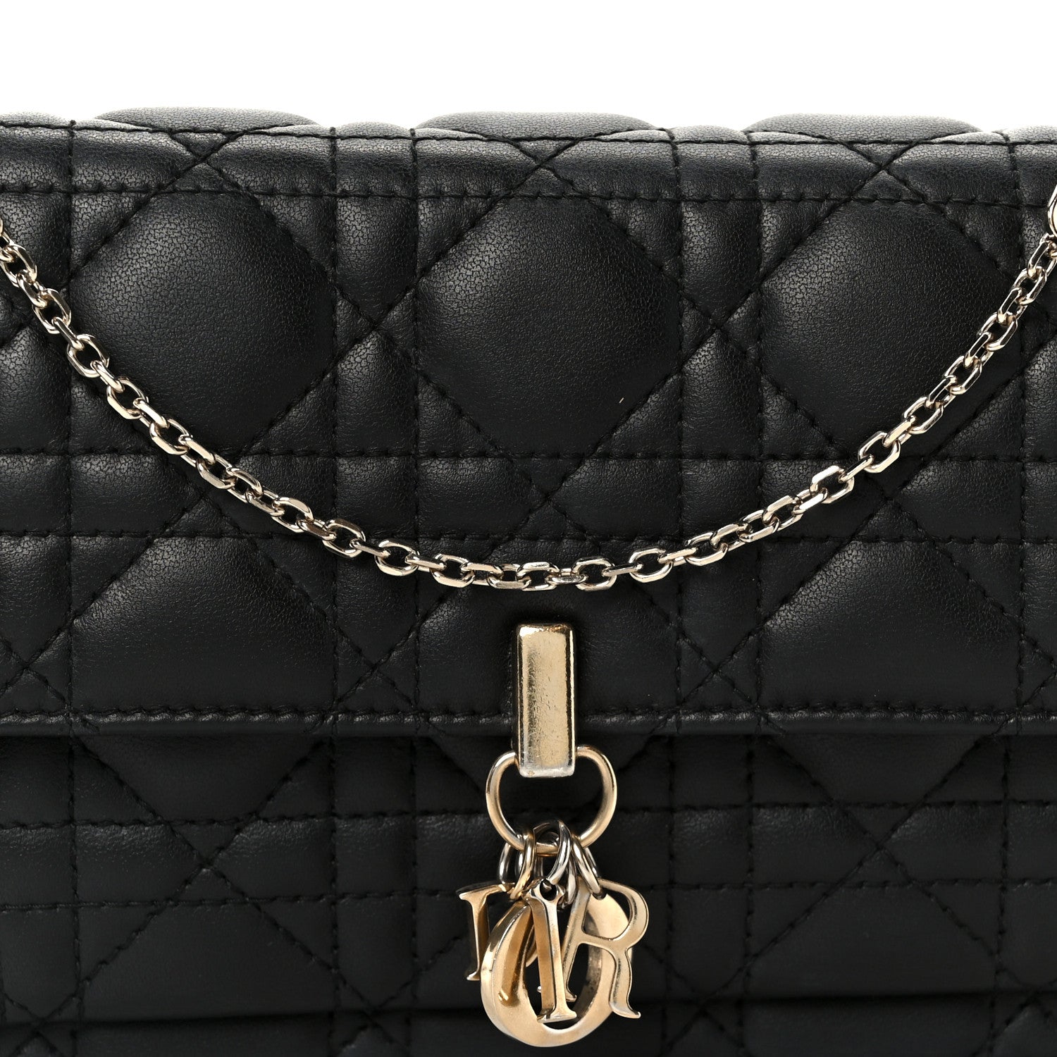 Christian Dior Lambskin Cannage Chain My Dior Daily Chain Pouch Black 8 of 11