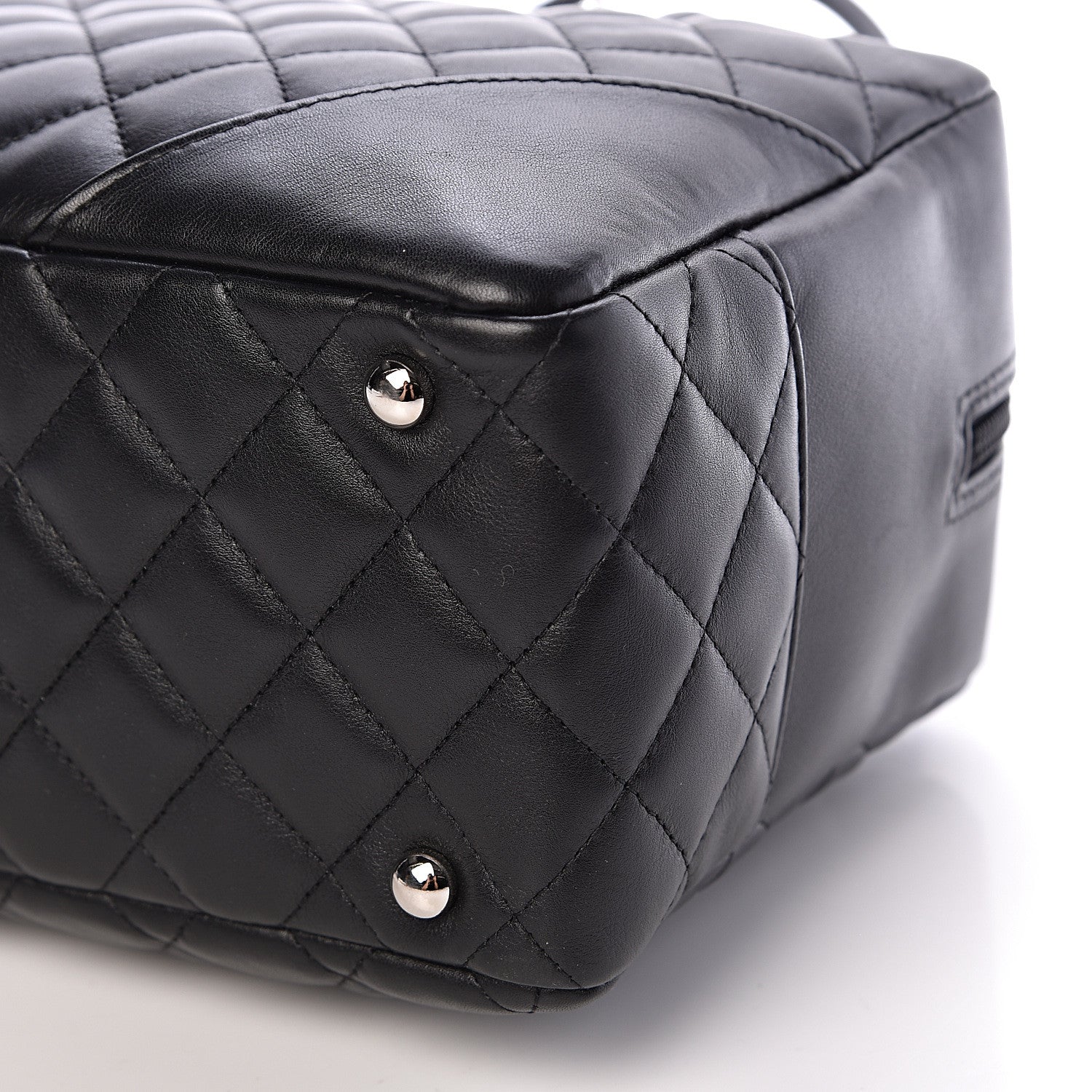 Chanel Calfskin Quilted Large Cambon Bowler Black White 11 of 11
