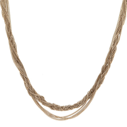 Saint Laurent Lou Lou Twisted Chains Necklace Gold 1 of 5