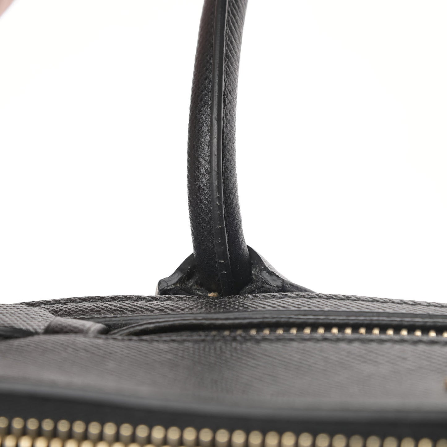 Saffiano City Calfskin Bi-Color Tote Bluette Black