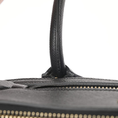 Prada Saffiano City Calfskin Bi-Color Tote Bluette Black 16 of 18