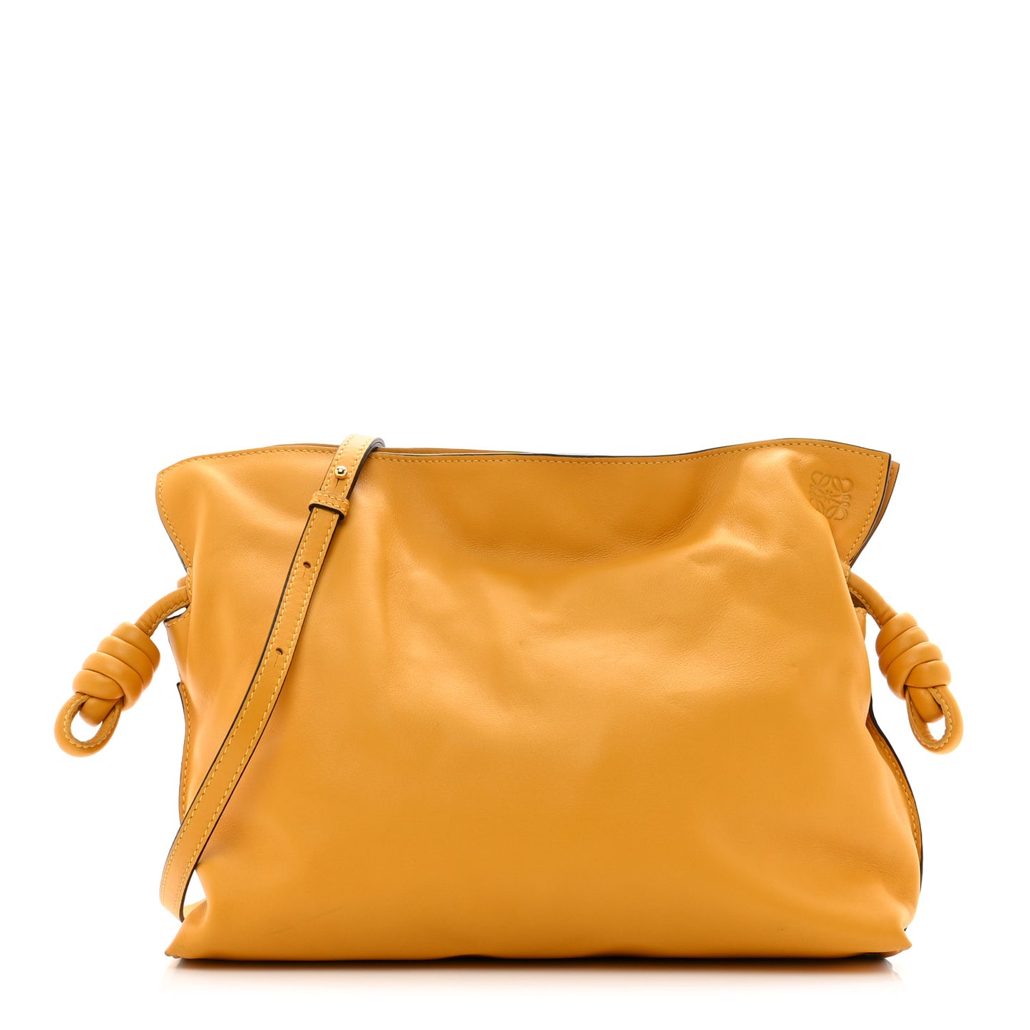 Nappa Medium Flamenco Knot Bag Mustard