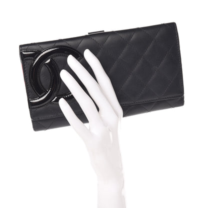 Chanel Calfskin Quilted Cambon Long Double Wallet Black 2 of 9