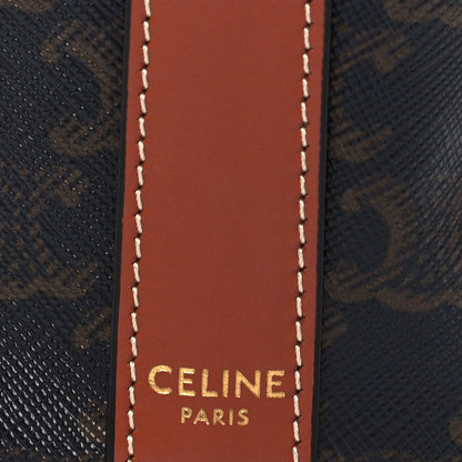 Celine Triomphe Canvas Calfskin Small Drawstring Bucket Bag Tan 9 of 9