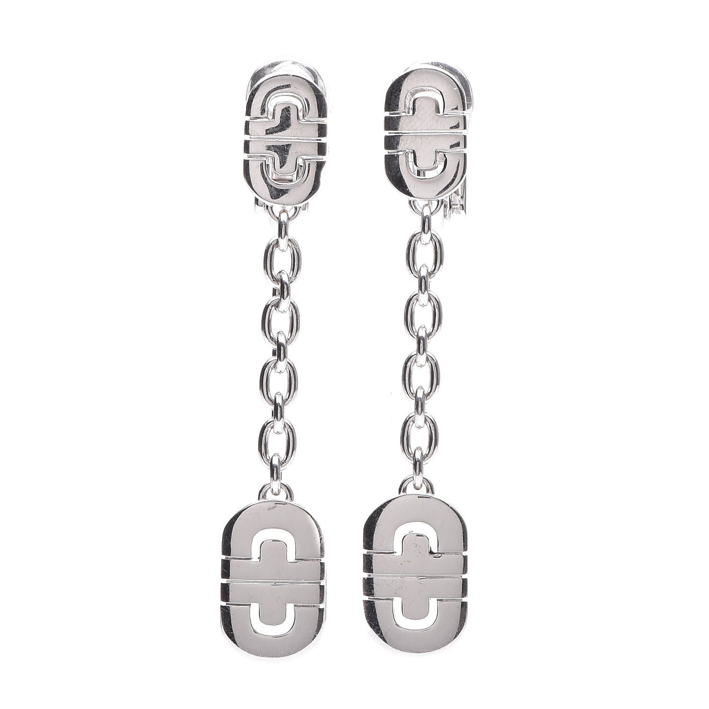 18K White Gold Parentesi Drop Earrings