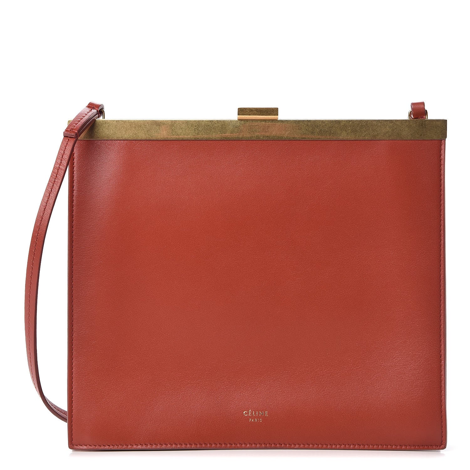 Celine Smooth Calfskin Mini Clasp Bag Dark Red 1 of 8