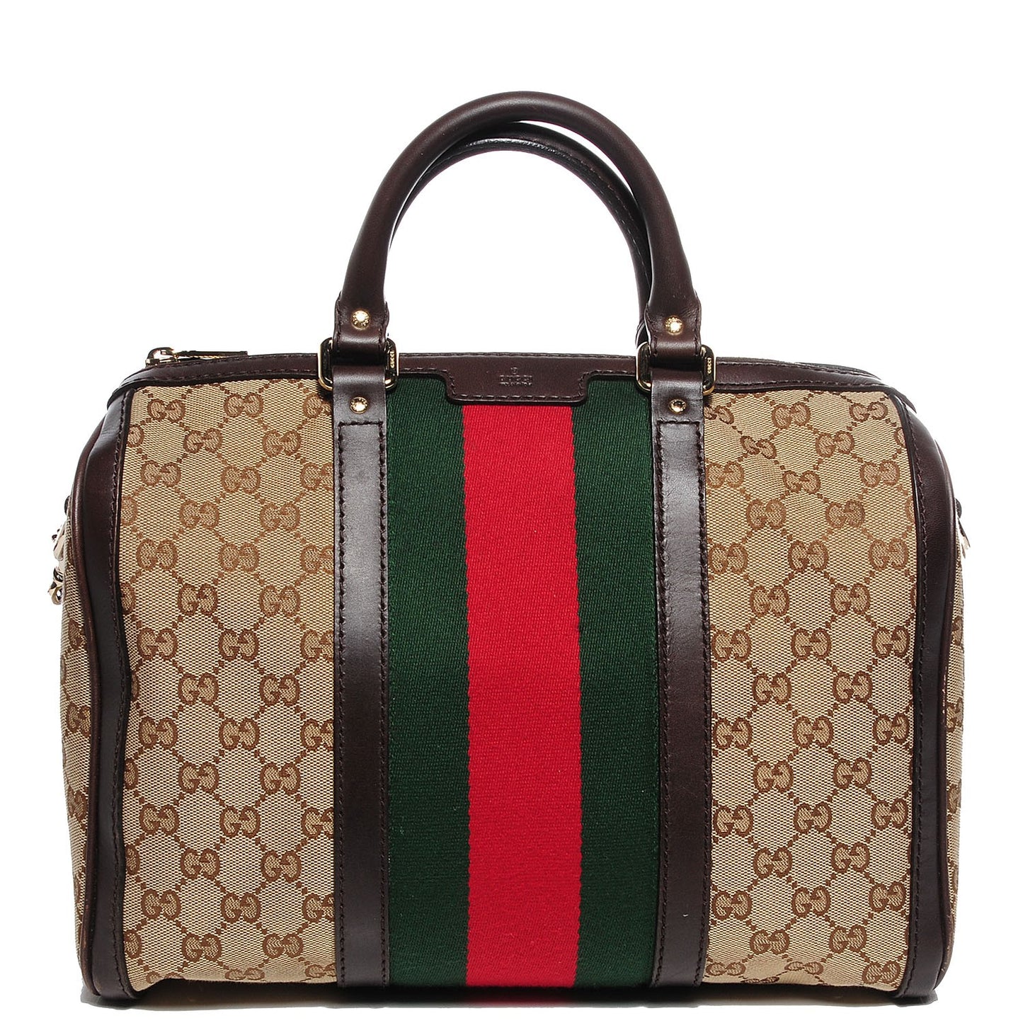 Monogram Vintage Web Medium Boston Dark Brown