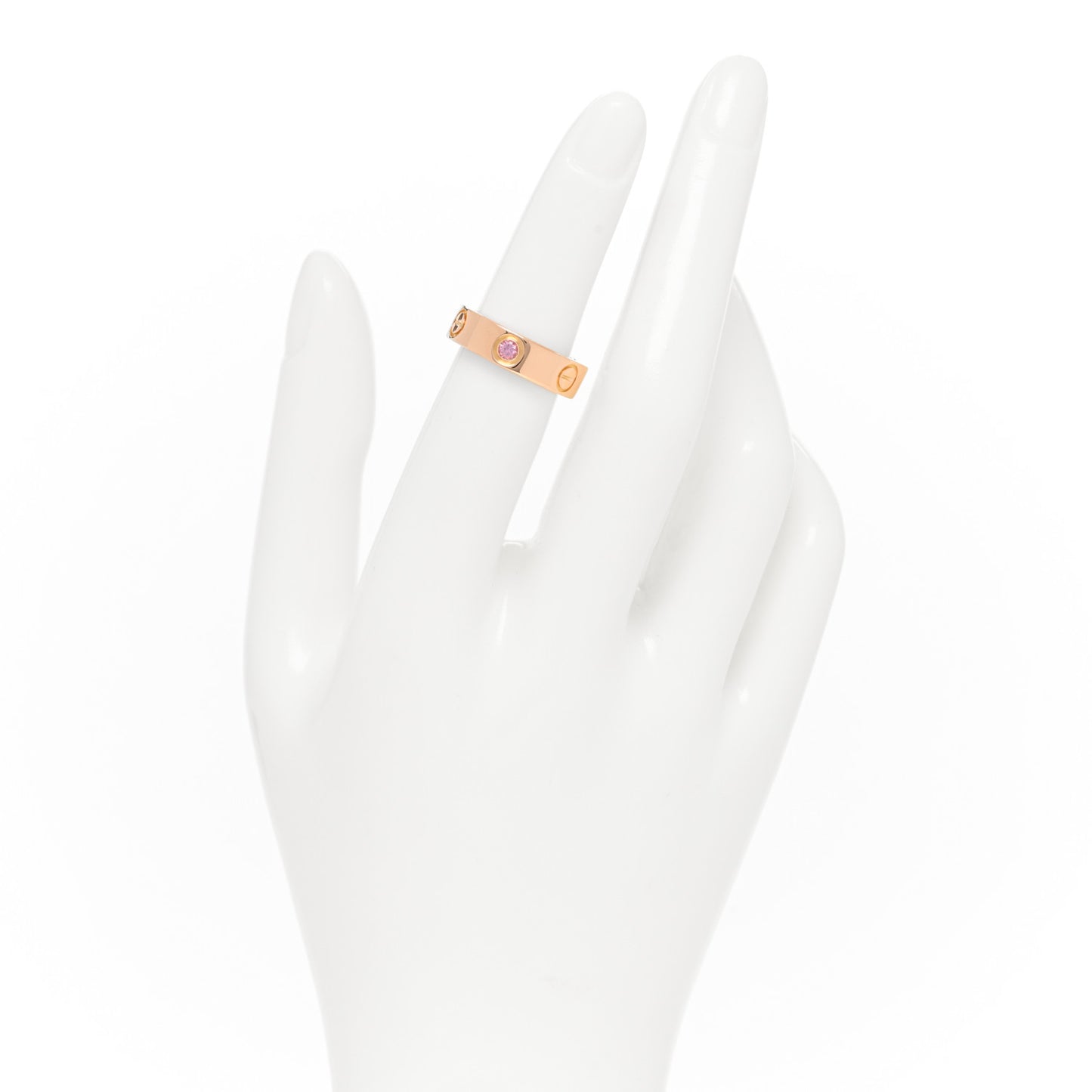 18K Pink Gold Pink Sapphire 5.5mm LOVE Ring 50 5.25
