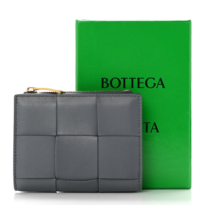 Bottega Veneta Nappa Maxi Intrecciato Small Bi-Fold Zip Wallet Thunder 7 of 7