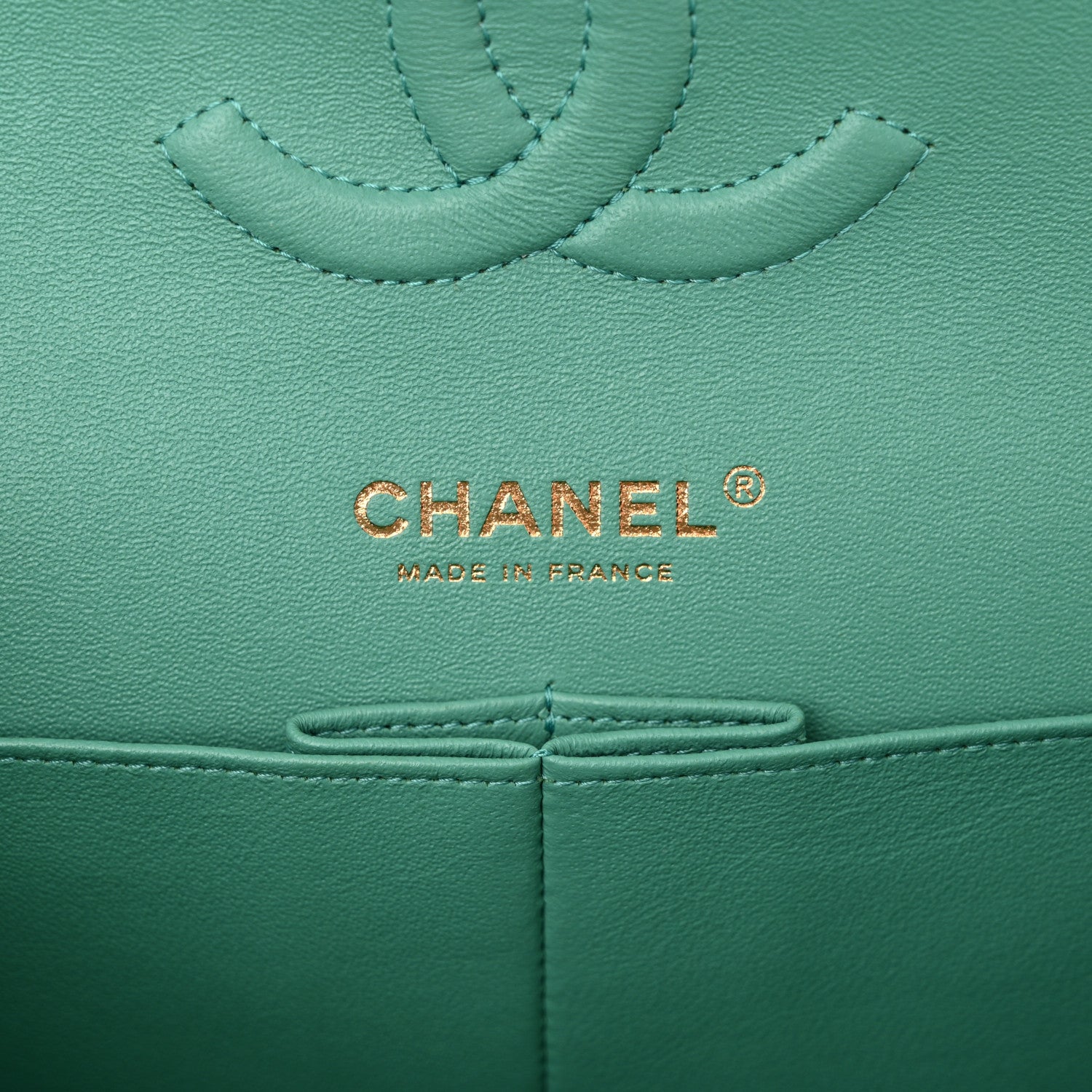 Chanel Lambskin Quilted Medium Double Flap Green 6 of 11