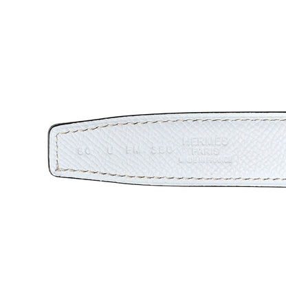 Hermes Epsom Swift 24mm Collier De Chien CDC Belt 90 White Etoupe 3 of 6