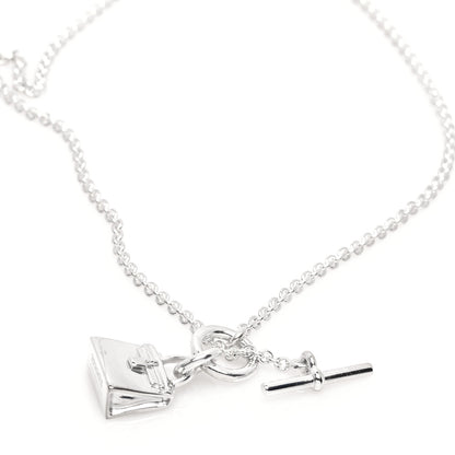 Hermes Sterling Silver Kelly Charm Pendant Necklace 4 of 7