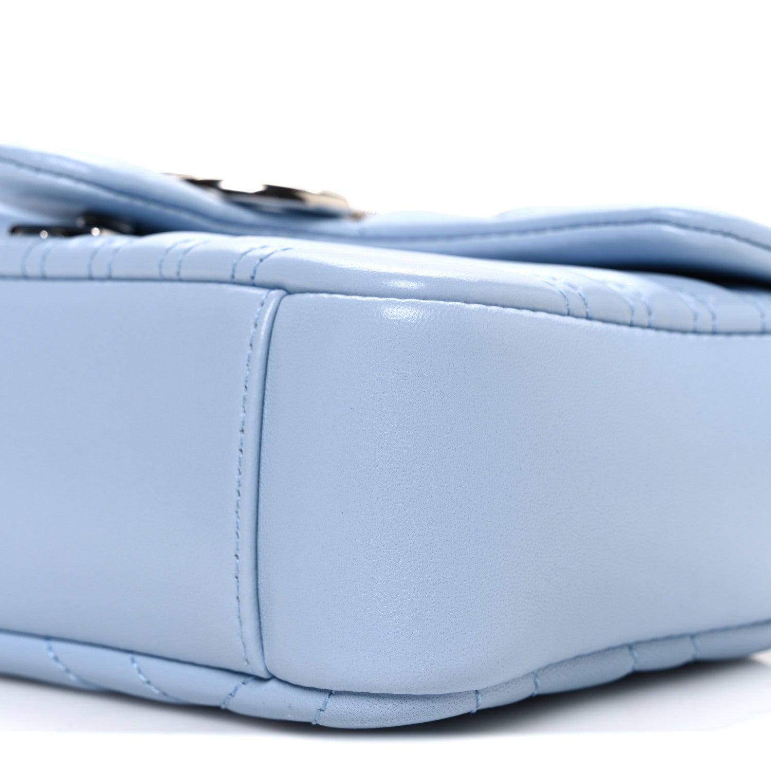 Gucci Lambskin Matelasse Small GG Marmont Shoulder Bag Light Blue 10 of 10