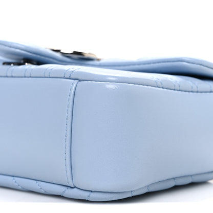 Gucci Lambskin Matelasse Small GG Marmont Shoulder Bag Light Blue 10 of 10