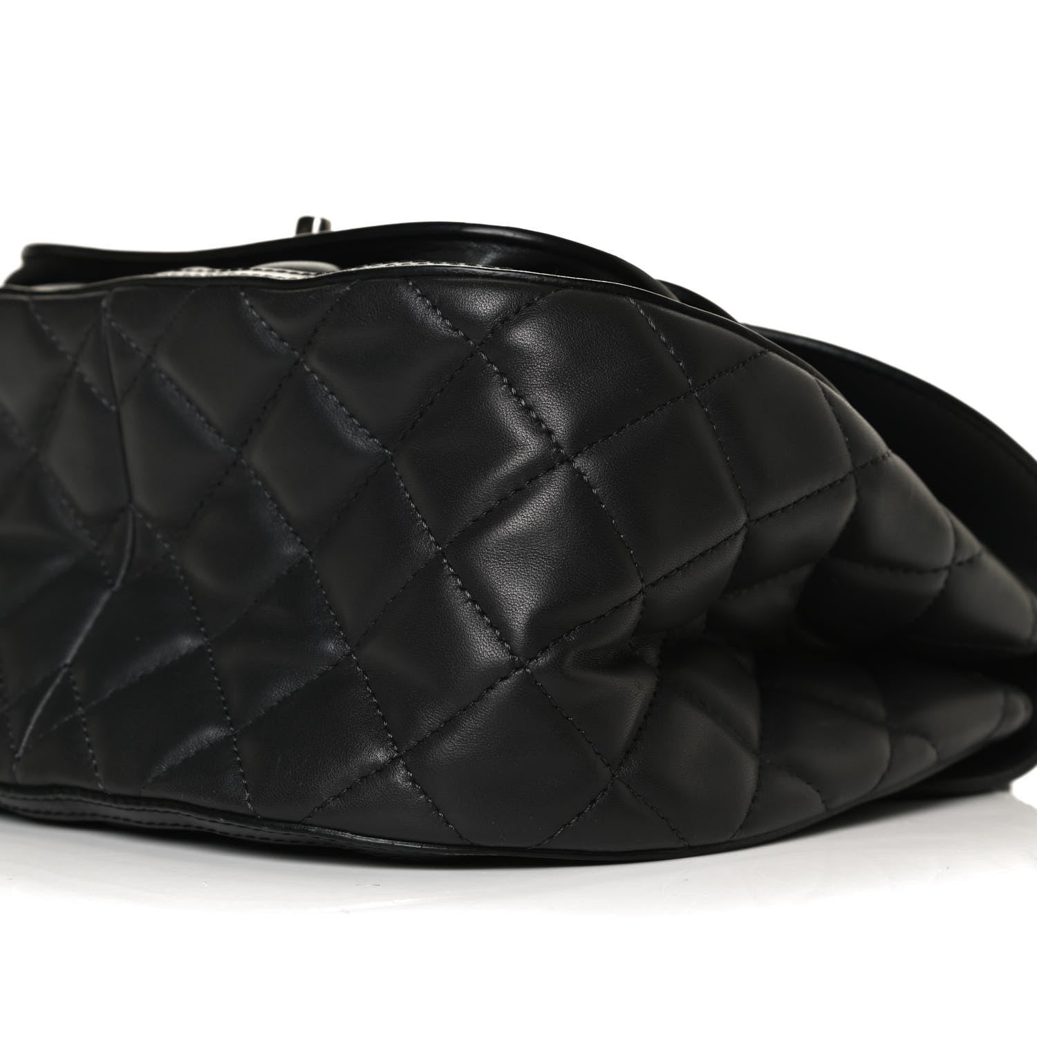 Chanel Lambskin Pony Hair Saddle Bag Black 10 of 10