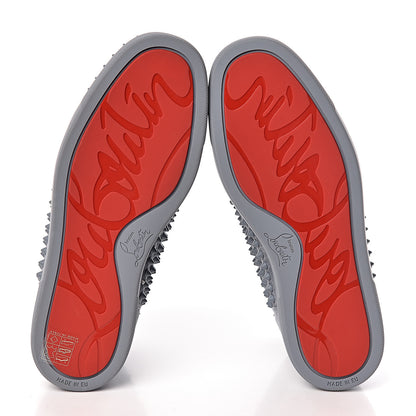 Christian Louboutin Veau Velours Mens Louis Spikes Flat Sneakers 39 Squale 9 of 9