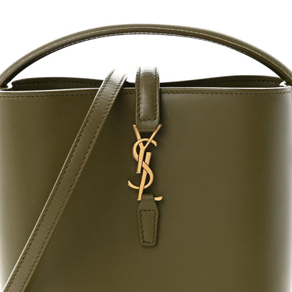Saint Laurent Shiny Calfskin Le 37 Mini Bucket Bag Strong Moss 7 of 9
