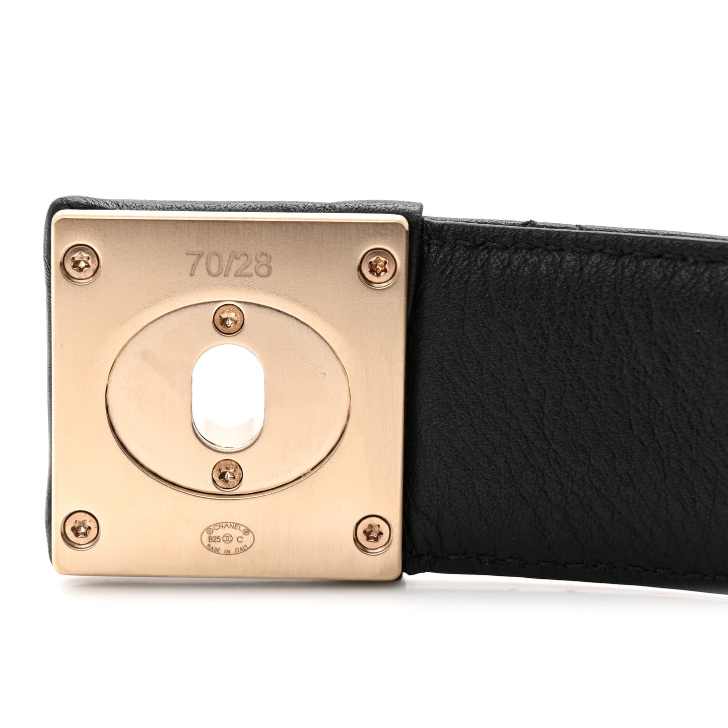 Lambskin Quilted Ruched Turn Lock CC Belt 70 28 Black