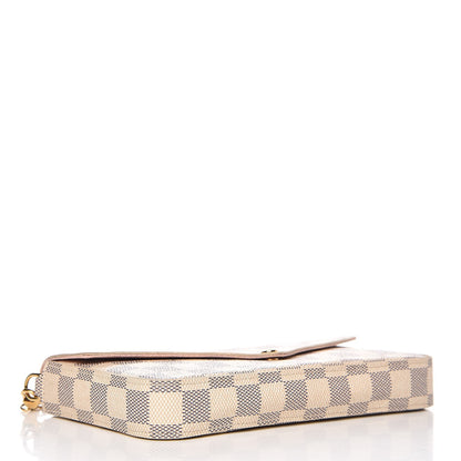 Louis Vuitton Damier Azur Pochette Felicie Chain Wallet Rose Ballerine 4 of 12