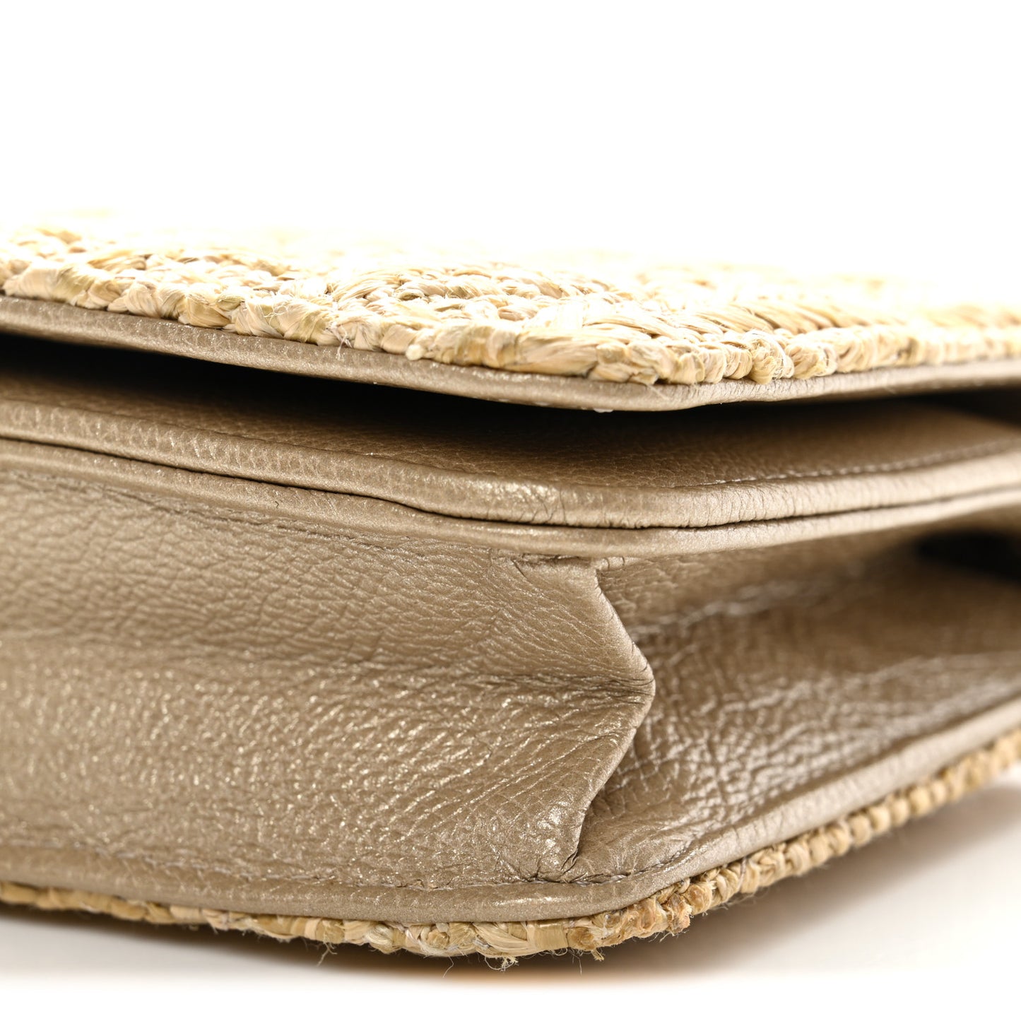 Woven Straw Braided Ancient Greek Wallet On Chain WOC Beige