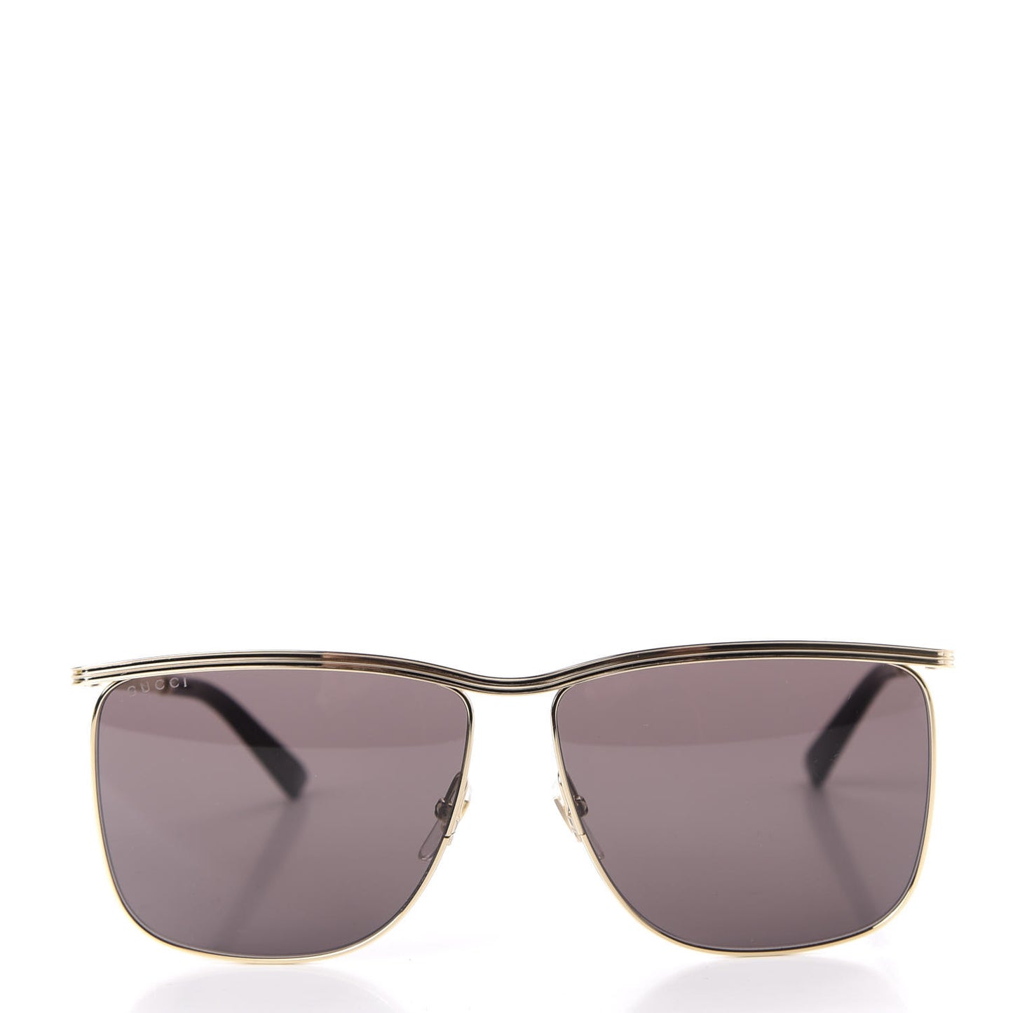 Metal Square Frame Sunglasses GG0812S Gold Brown
