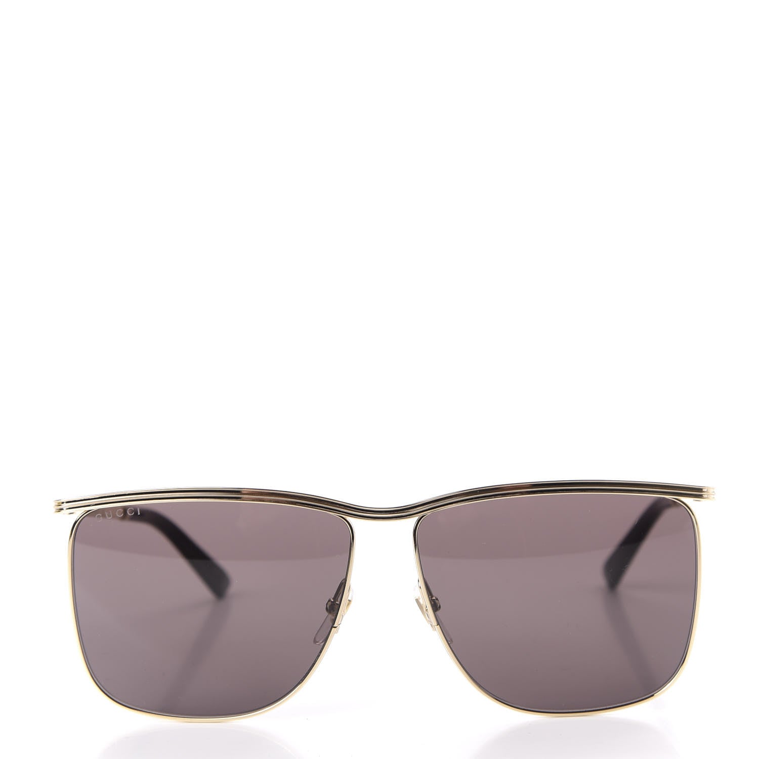 Gucci Metal Square Frame Sunglasses GG0812S Gold Brown 2 of 8