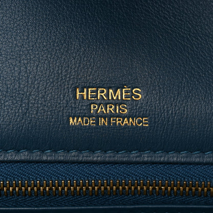 Hermes Veau Doblis Swift Grizzly Birkin 35 Bleu Tempete 6 of 12