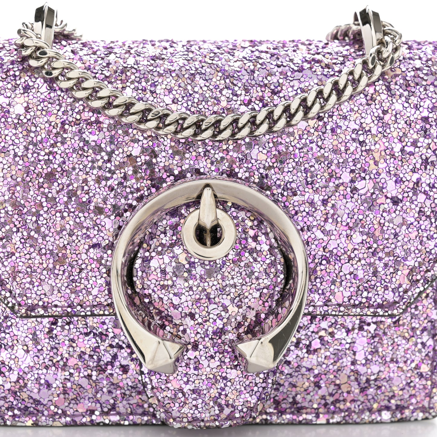 Coarse Glitter Mini Paris Crossbody Pink Violet