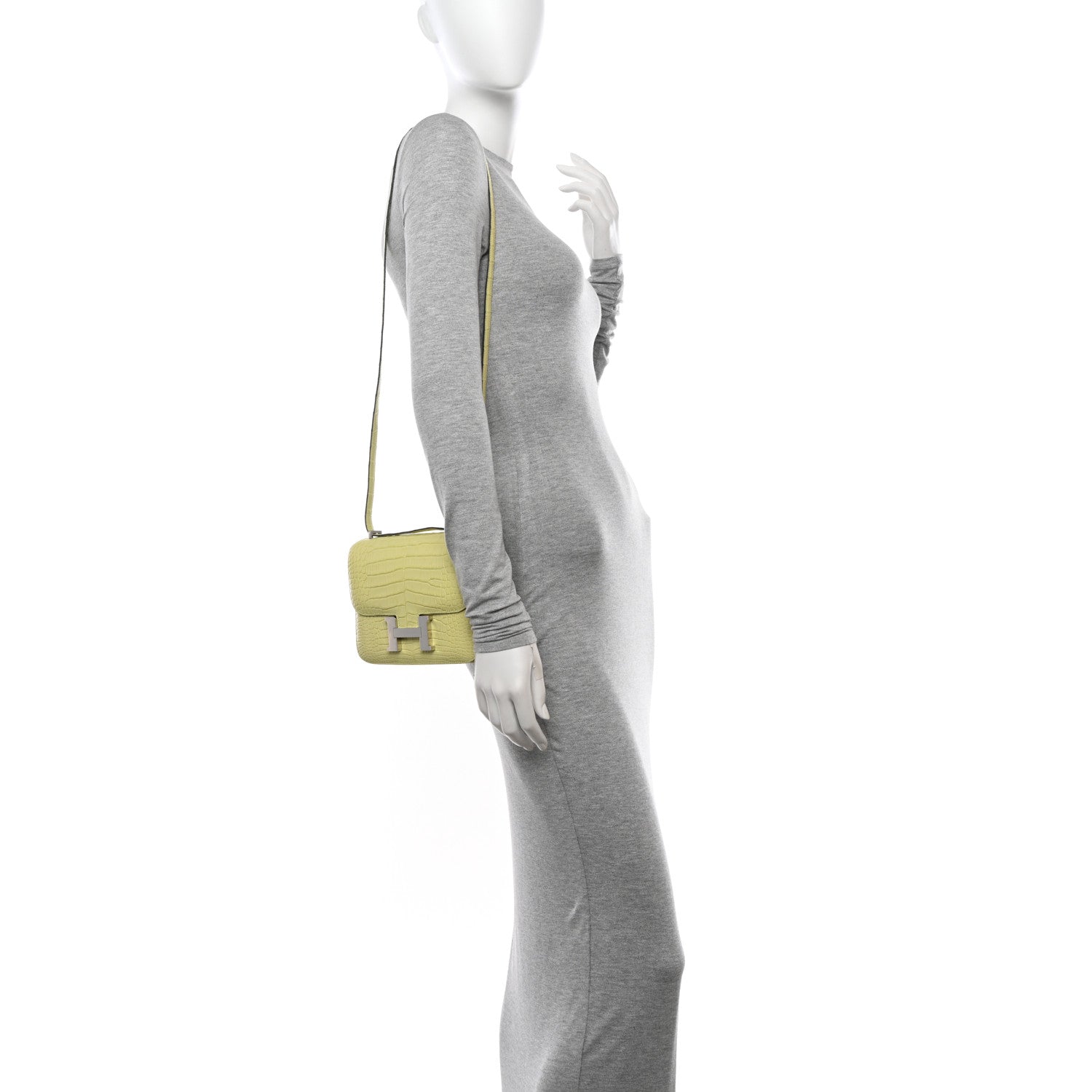 Hermes Matte Alligator Constance 18 Jaune Bourgeon 2 of 11