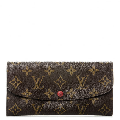 Louis Vuitton Monogram Emilie Wallet Red 1 of 8