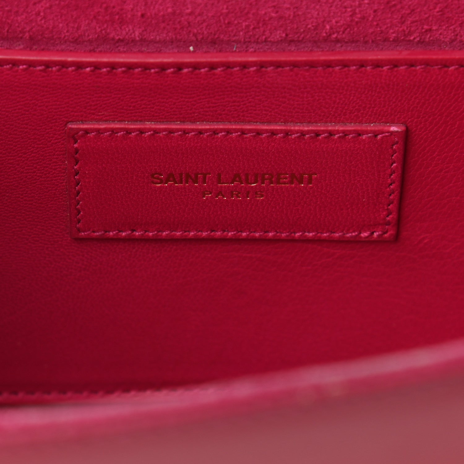 Saint Laurent Calfskin Classic Monogram Cassandre Clutch Lipstick Fuchsia 6 of 7