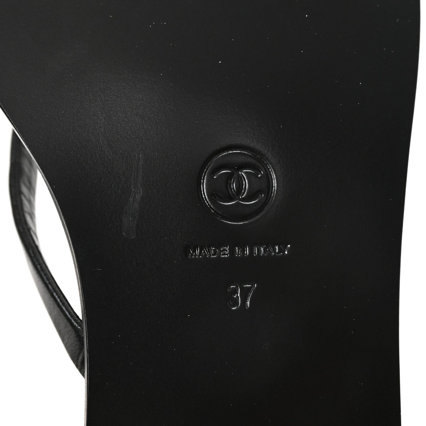 Goatskin CC Times Square Thong Sandals 37 Black