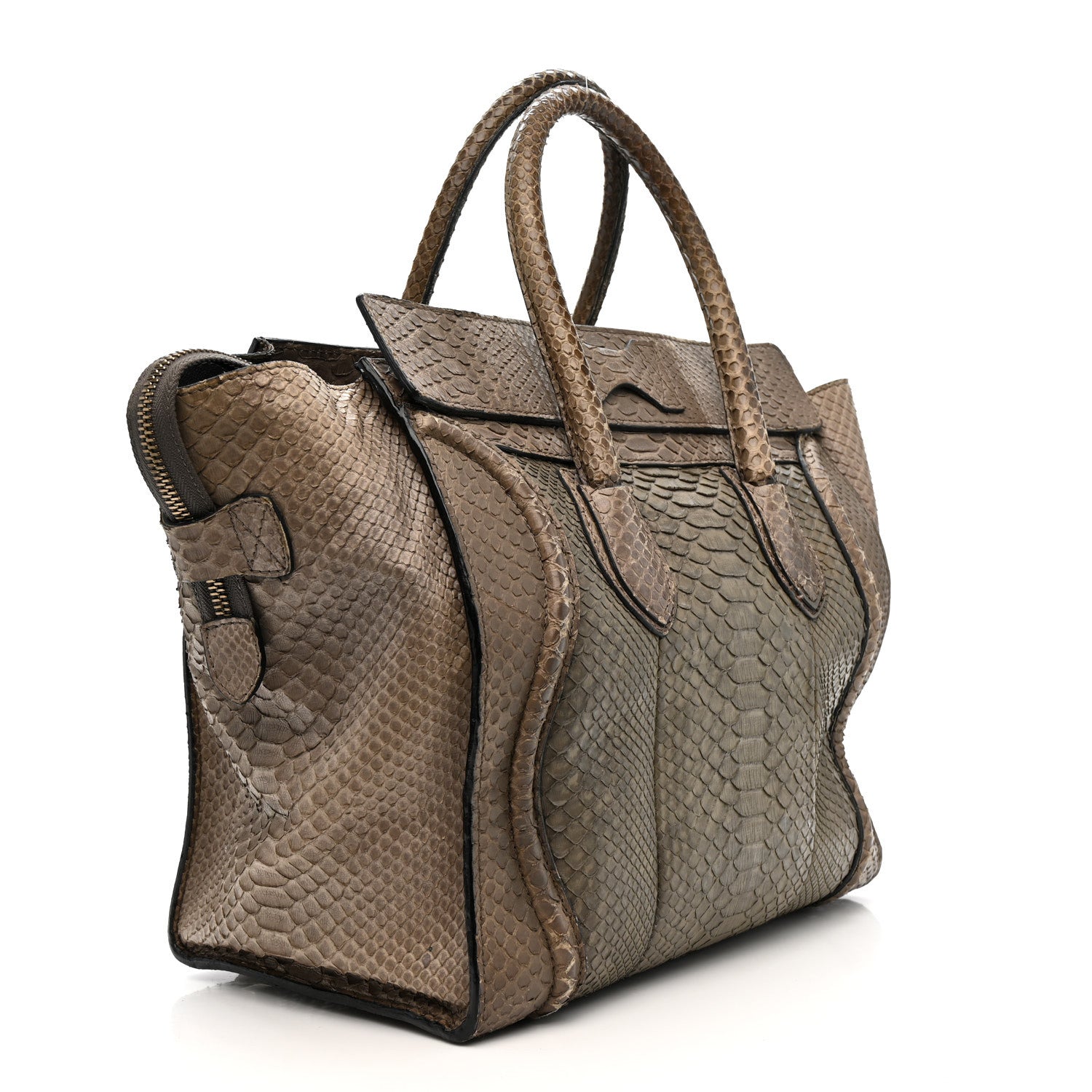 Celine Snakeskin Mini Luggage Grey 3 of 19