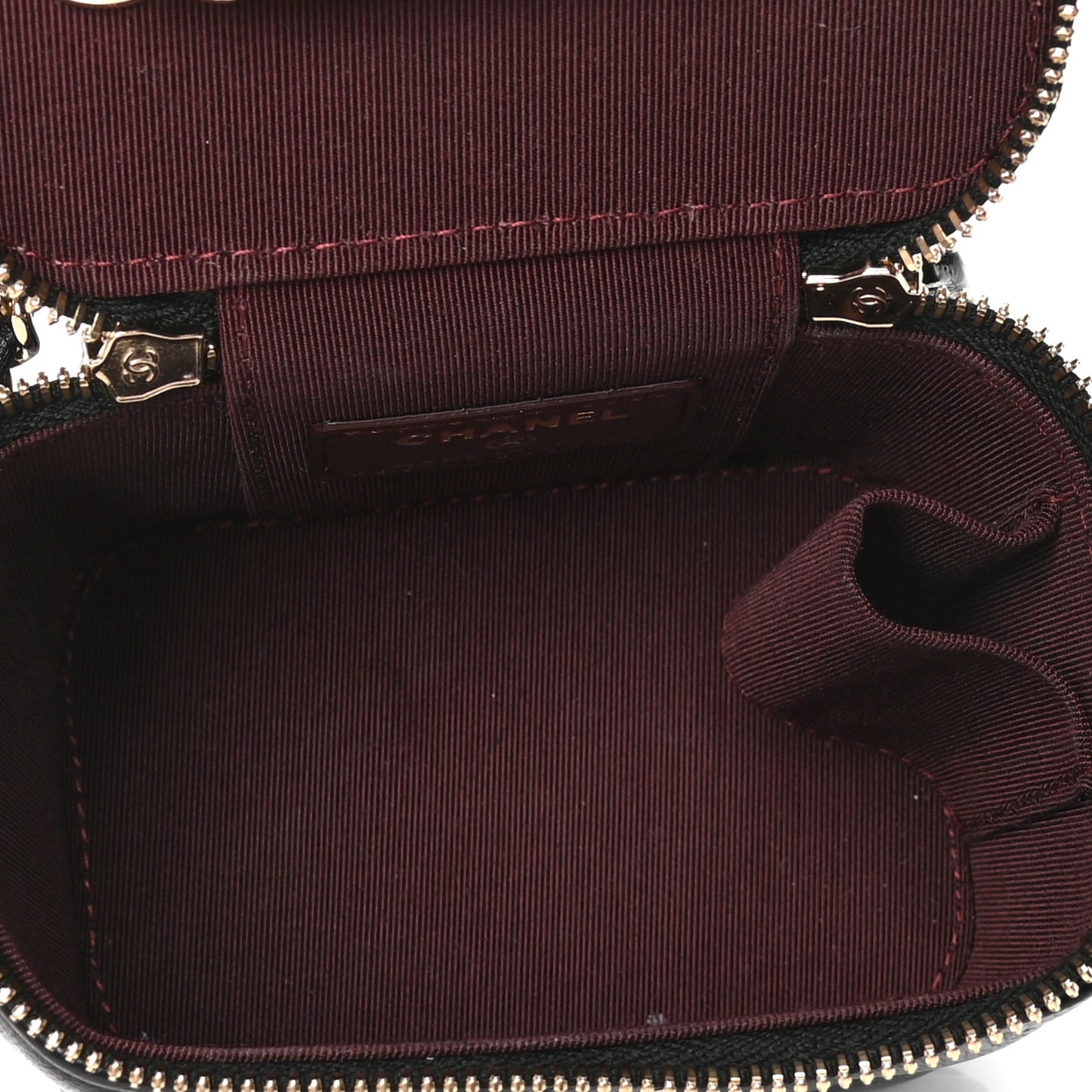 Lambskin Quilted Mini Vanity Case With Chain Black