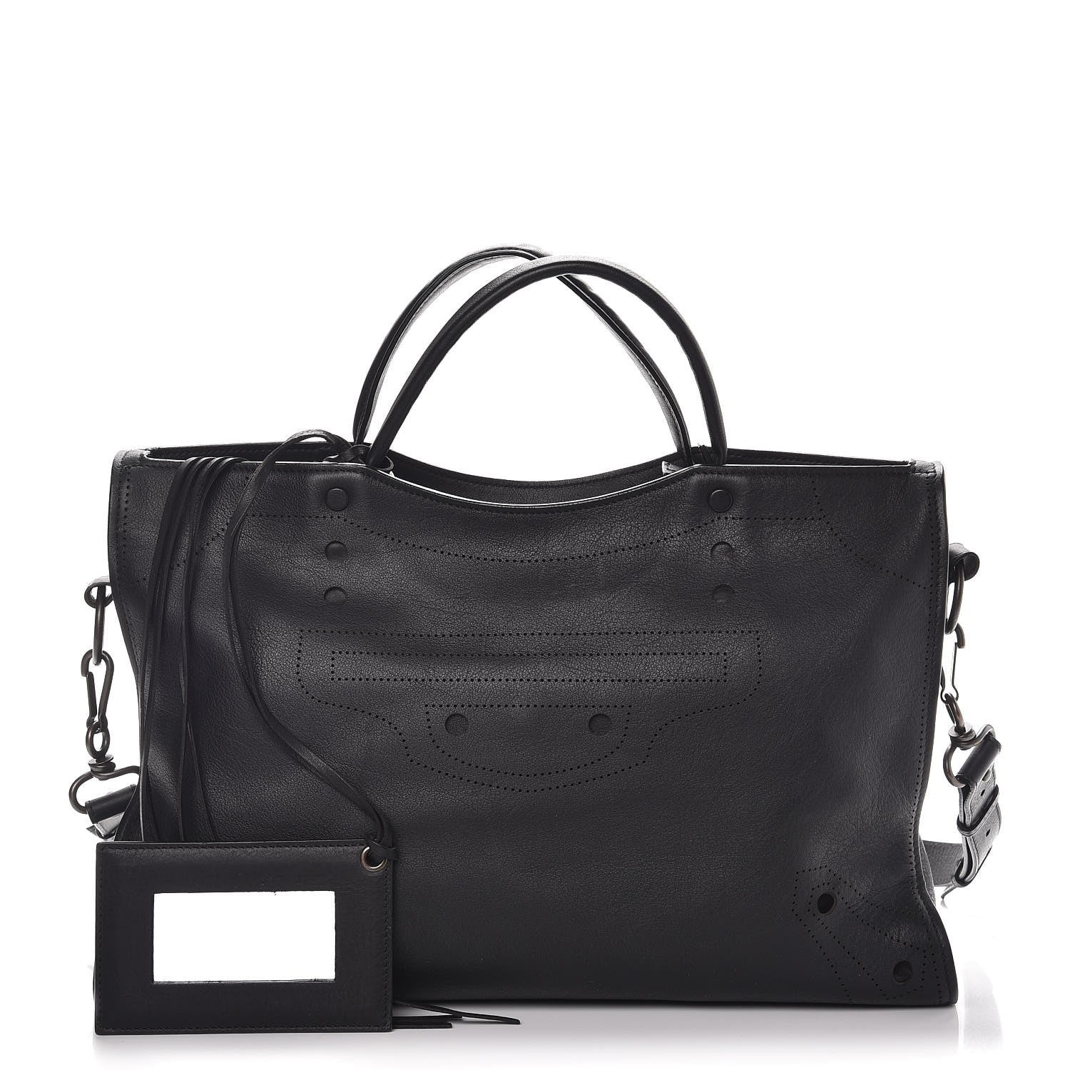 Balenciaga Veau Soyeux Perforated Blackout Hardware City Black 1 of 9