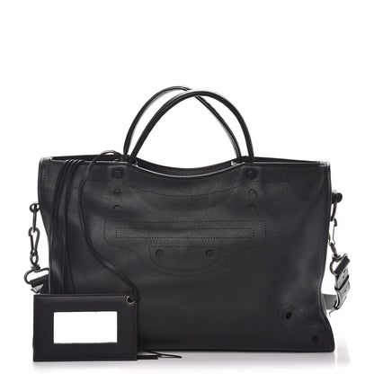 Balenciaga Veau Soyeux Perforated Blackout Hardware City Black 1 of 9