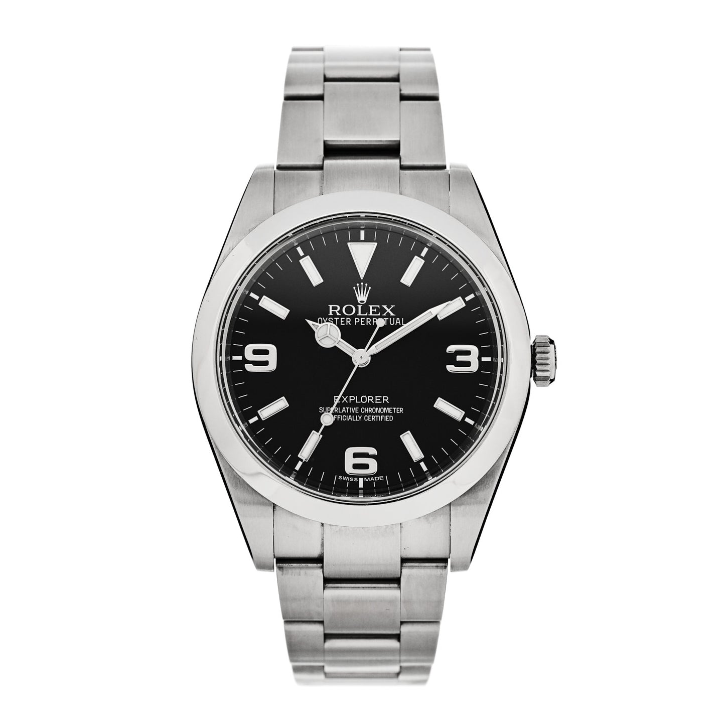 Stainless Steel 39mm Oyster Perpetual Explorer Watch Black 214270