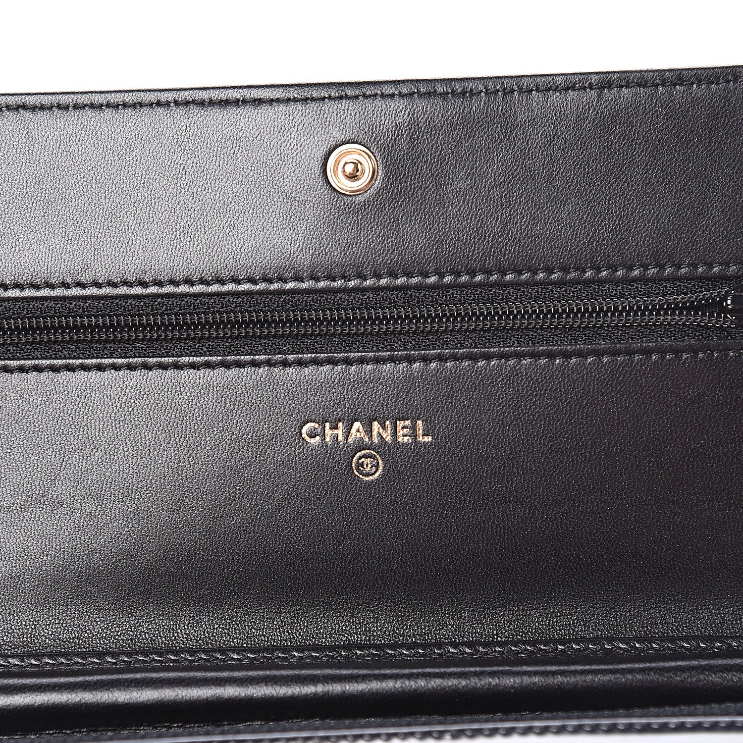 Chanel Glazed Calfskin Quilted Boy Wallet On Chain WOC Black 6 of 12