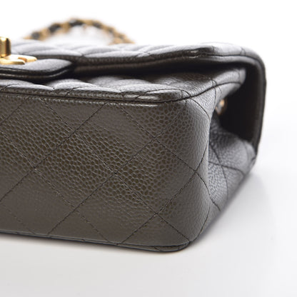 Chanel Caviar Quilted Mini Rectangular Flap Dark Green 6 of 11