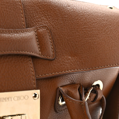 Jimmy Choo Grainy Calfskin Large Rosalie Satchel Brown 10 of 11
