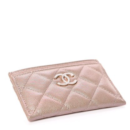 Chanel Iridescent Caviar Quilted Card Holder Beige 4 of 9