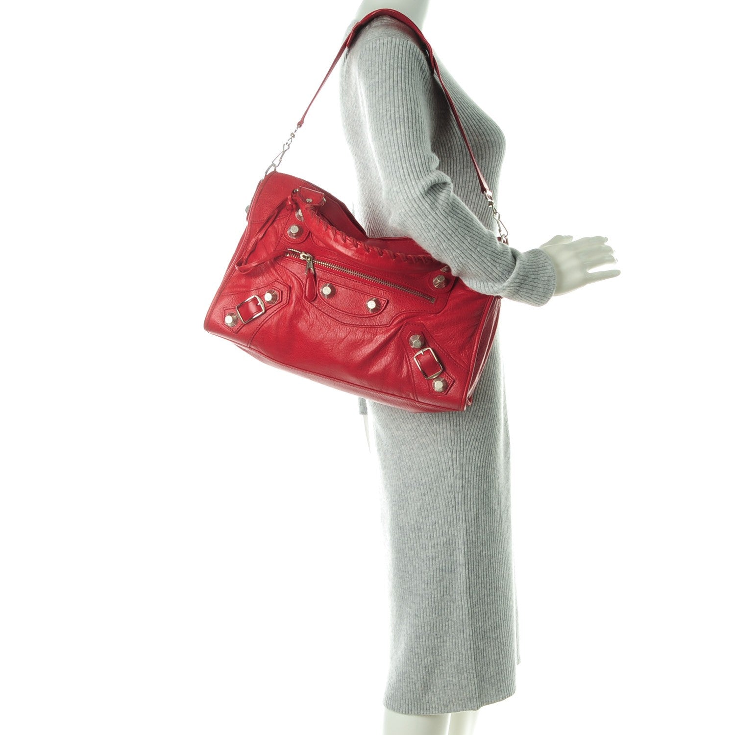 Balenciaga Agneau Giant 21 Silver Hardware City Rouge Coquelicot 2 of 8