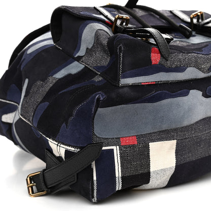 Burberry Canvas Suede Camoflauge Print Brookdale Backpack Navy 11 of 13